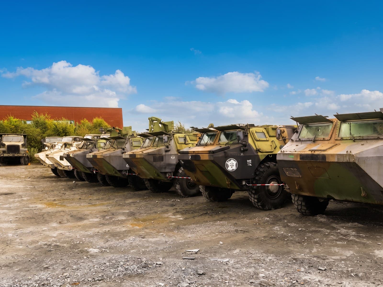 Camions militaires d'occasion en atelier de révision — Lys Tout Terrain