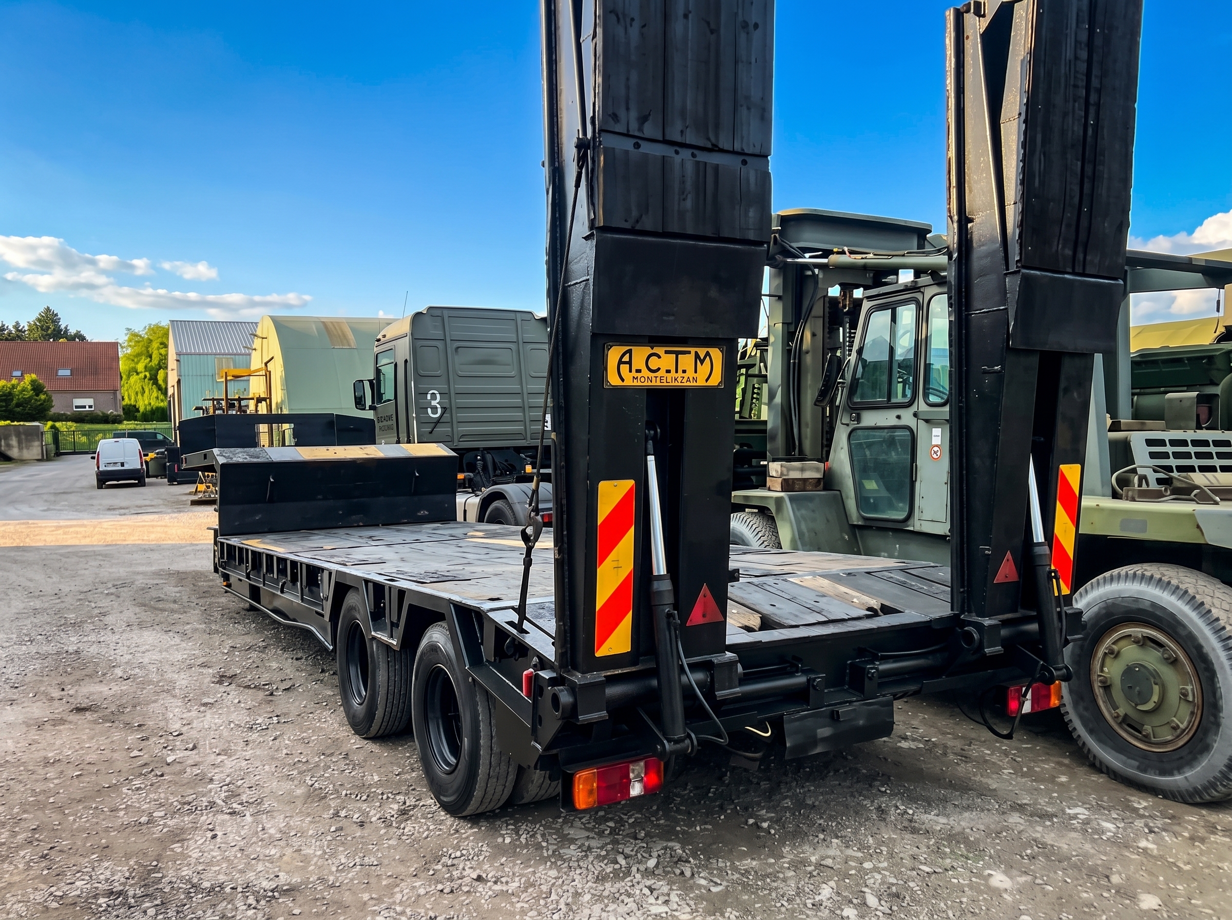 SEMI REMORQUE PORTE ENGIN ACTM 2 ESSIEUX